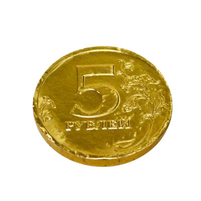 Шоколадные монеты 5 рублей 6гр